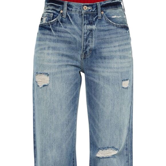 Kancan Ultra High Rise Distressed Bootcut Jeans NWT - Picture 4 of 12